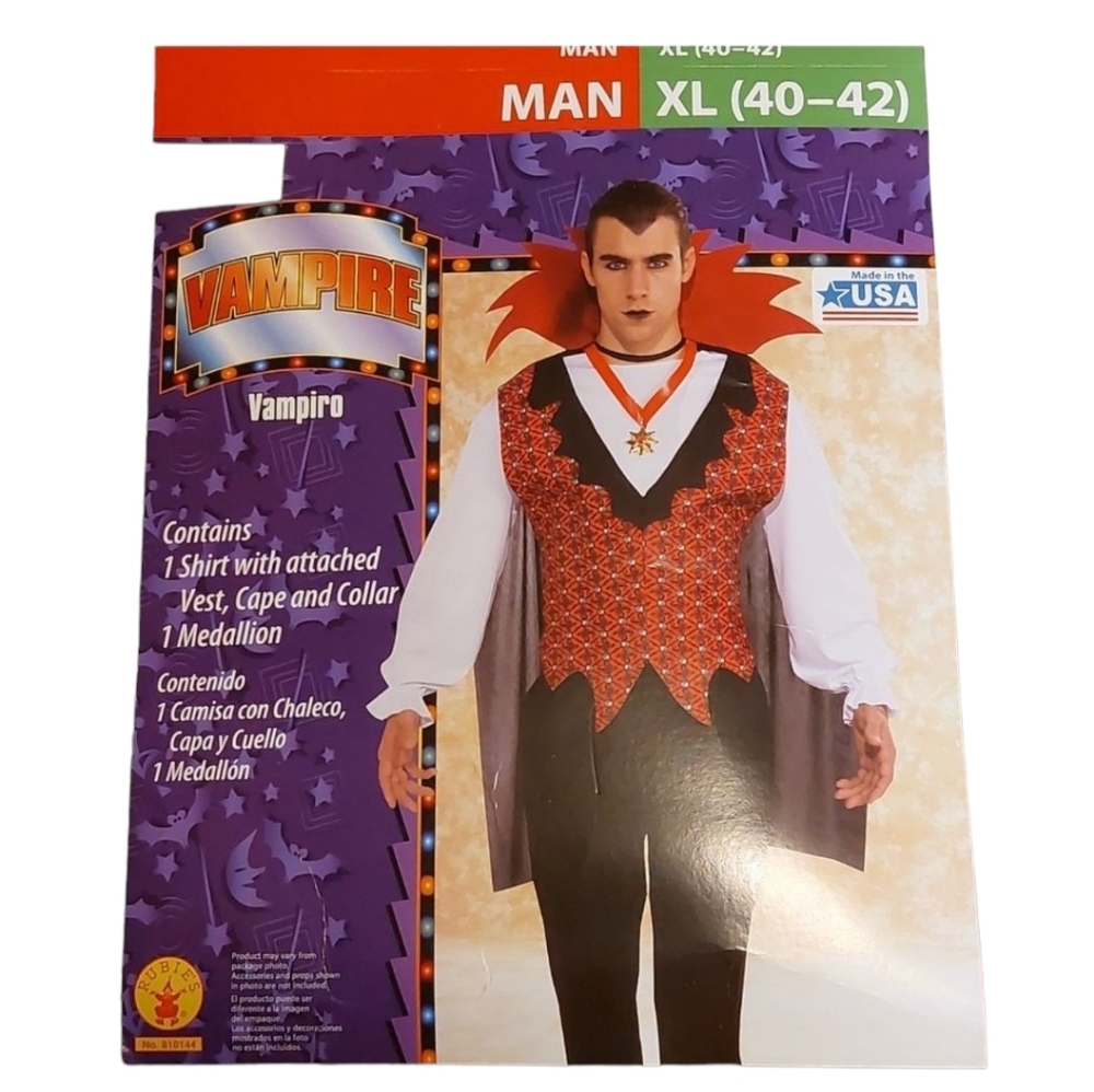 Vampire Halloween Costume 3 pieces XL Worn Once
